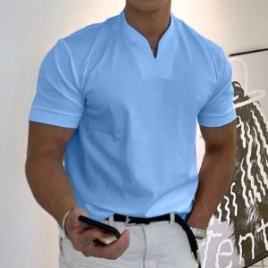 Men Gentlemans Business Short Sleeve Fitness T Shirt