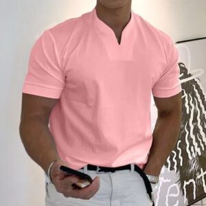 Men Gentlemans Business Short Sleeve Fitness T Shirt