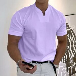 Men Gentlemans Business Short Sleeve Fitness T Shirt