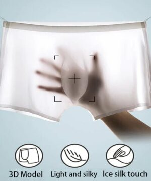 2Pcs Mens Ice Silk Breathable Panties Underwear