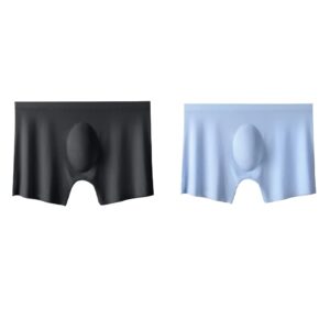 2Pcs Mens Ice Silk Breathable Panties Underwear