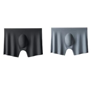 2Pcs Mens Ice Silk Breathable Panties Underwear