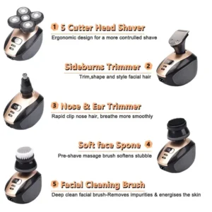 5 In 1 5D Electric Rotary Shaver