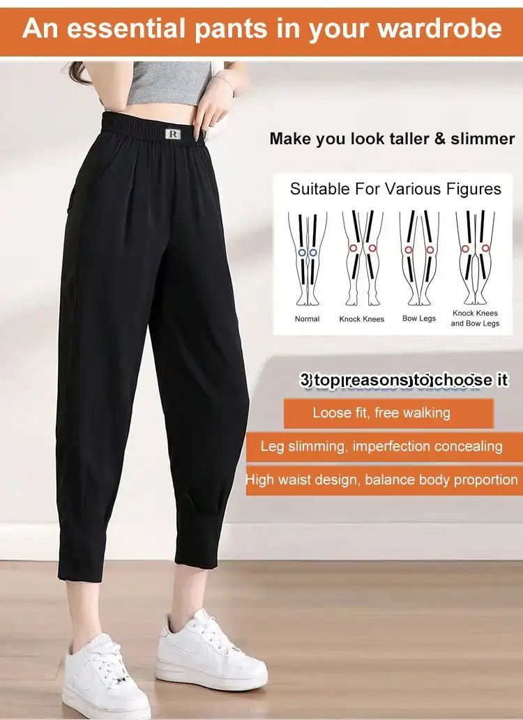 Cool Ice Silk Harem Pants for Women