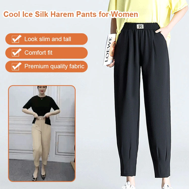 Cool Ice Silk Harem Pants for Women