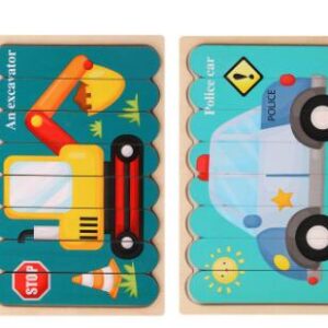 Double Sided Strip 3D Wooden Puzzle Montessori Toy