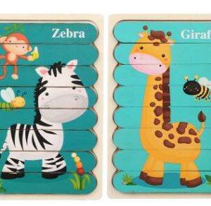 Double Sided Strip 3D Wooden Puzzle Montessori Toy