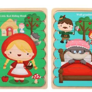 Double Sided Strip 3D Wooden Puzzle Montessori Toy