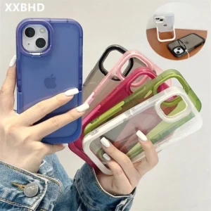 Double Stand Transparent TPU Phone Case For Iphone