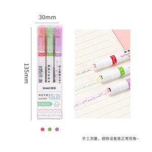 Dual Tip Pens with 6 Different Curve Shapes Fine Tips