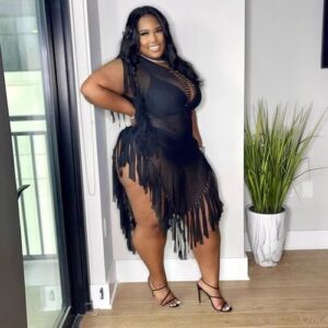 Fringe Mesh Dress