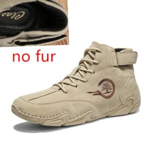 Italian Handmade Suede Velcro High Boots