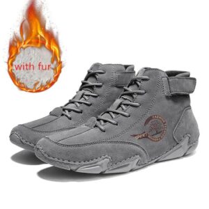 Italian Handmade Suede Velcro High Boots