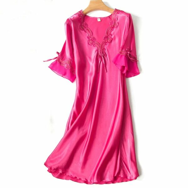 Lace Ice Silk Short Sleeve Nightclothes Sleepwear