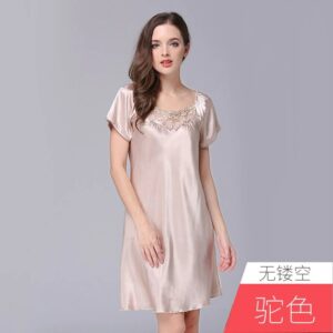 Lace Ice Silk Short Sleeve Nightclothes Sleepwear
