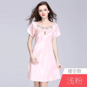 Lace Ice Silk Short Sleeve Nightclothes Sleepwear