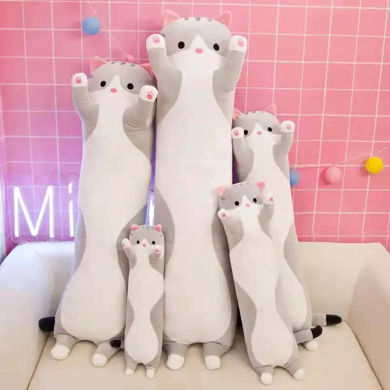 Long Cat Kitten Plush Pillow Squish Toy