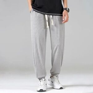 Mens Ice Silk Mens Loose Casual Pants