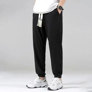 Mens Ice Silk Mens Loose Casual Pants