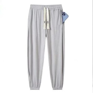 Mens Ice Silk Mens Loose Casual Pants