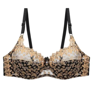 Plus Size Wire Free Thin Breathable Lace Bra