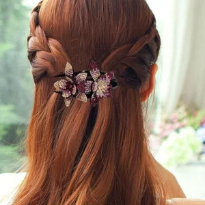 Rhinestone Double Flower Hair Clip