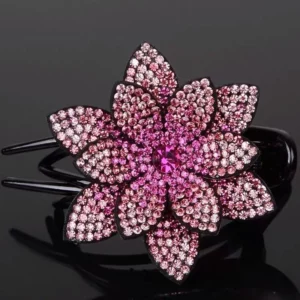 Rhinestone Double Flower Hair Clip