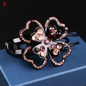 Rhinestone Double Flower Hair Clip