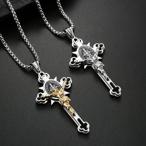 St. Benedict Exorcism Cross Necklace