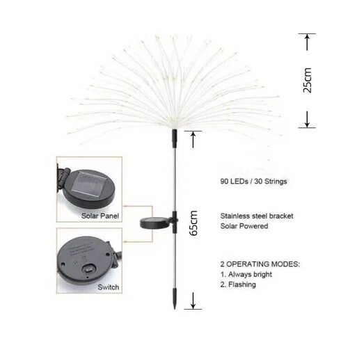Waterproof Solar Garden Fireworks Lamp