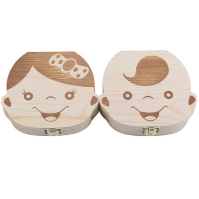 Wooden Baby Teeth Box Organizer