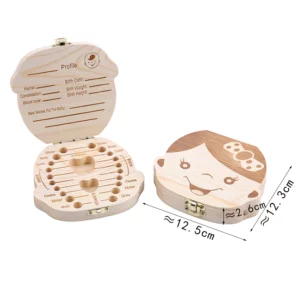 Wooden Baby Teeth Box Organizer
