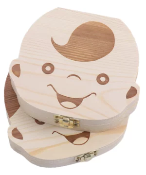 Wooden Baby Teeth Box Organizer