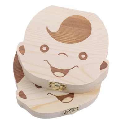 Wooden Baby Teeth Box Organizer
