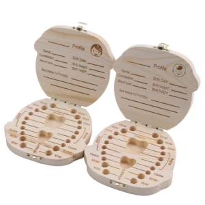 Wooden Baby Teeth Box Organizer