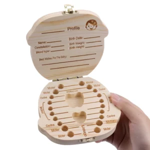 Wooden Baby Teeth Box Organizer