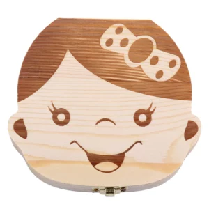 Wooden Baby Teeth Box Organizer