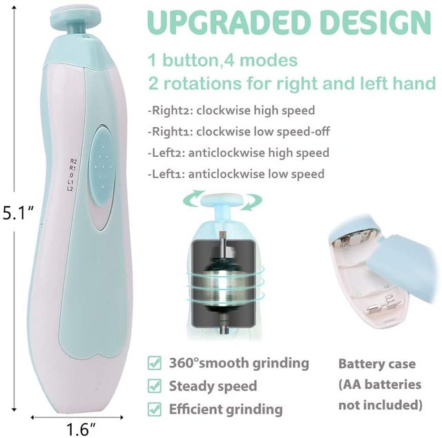 Electric Baby Nail Trimmer with Light