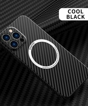 Carbon Fiber Texture Magnetic Wireless Charging Iphone Case