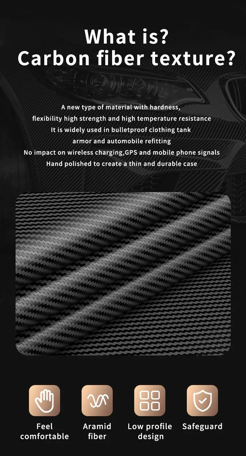 Carbon Fiber Texture Magnetic Wireless Charging Iphone Case