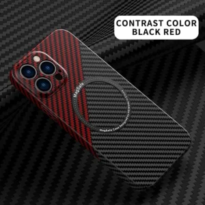 Carbon Fiber Texture Magnetic Wireless Charging Iphone Case