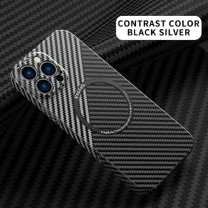 Carbon Fiber Texture Magnetic Wireless Charging Iphone Case