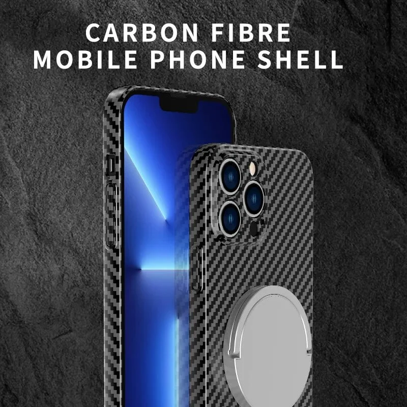 Carbon Fiber Texture Magnetic Wireless Charging Iphone Case