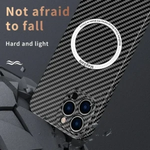 Carbon Fiber Texture Magnetic Wireless Charging Iphone Case