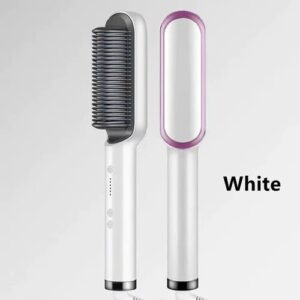 Electric Splint Hair Straightener Air Comb Brush Styling Straight Curling Dual-Use