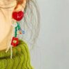 Handmade Crystal Flower Earrings