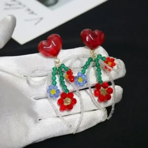Handmade Crystal Flower Earrings