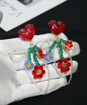 Handmade Crystal Flower Earrings