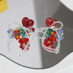 Handmade Crystal Flower Earrings