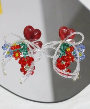 Handmade Crystal Flower Earrings